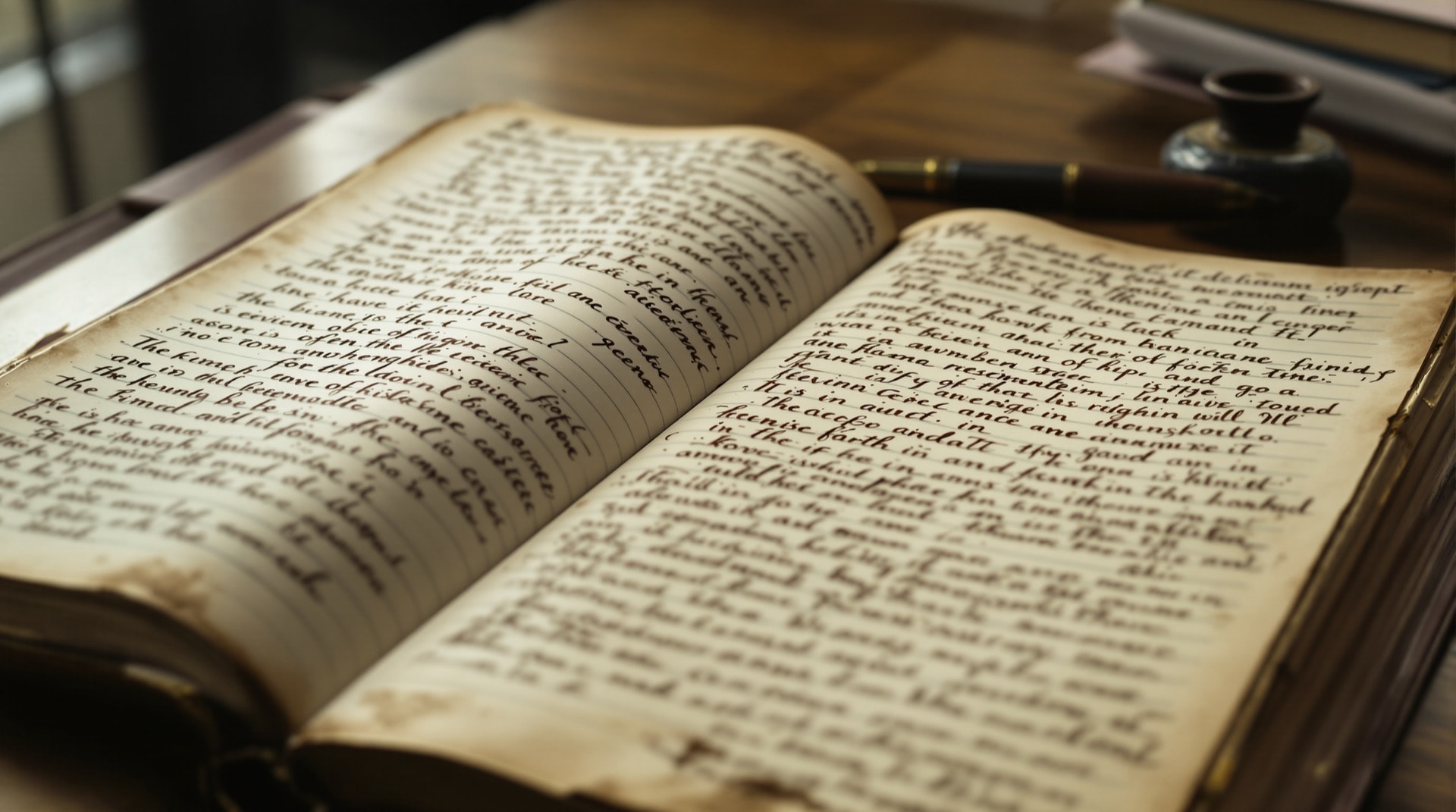 An open nineteenth-century ledger with ruled columns of handwritten entries, lit from a window